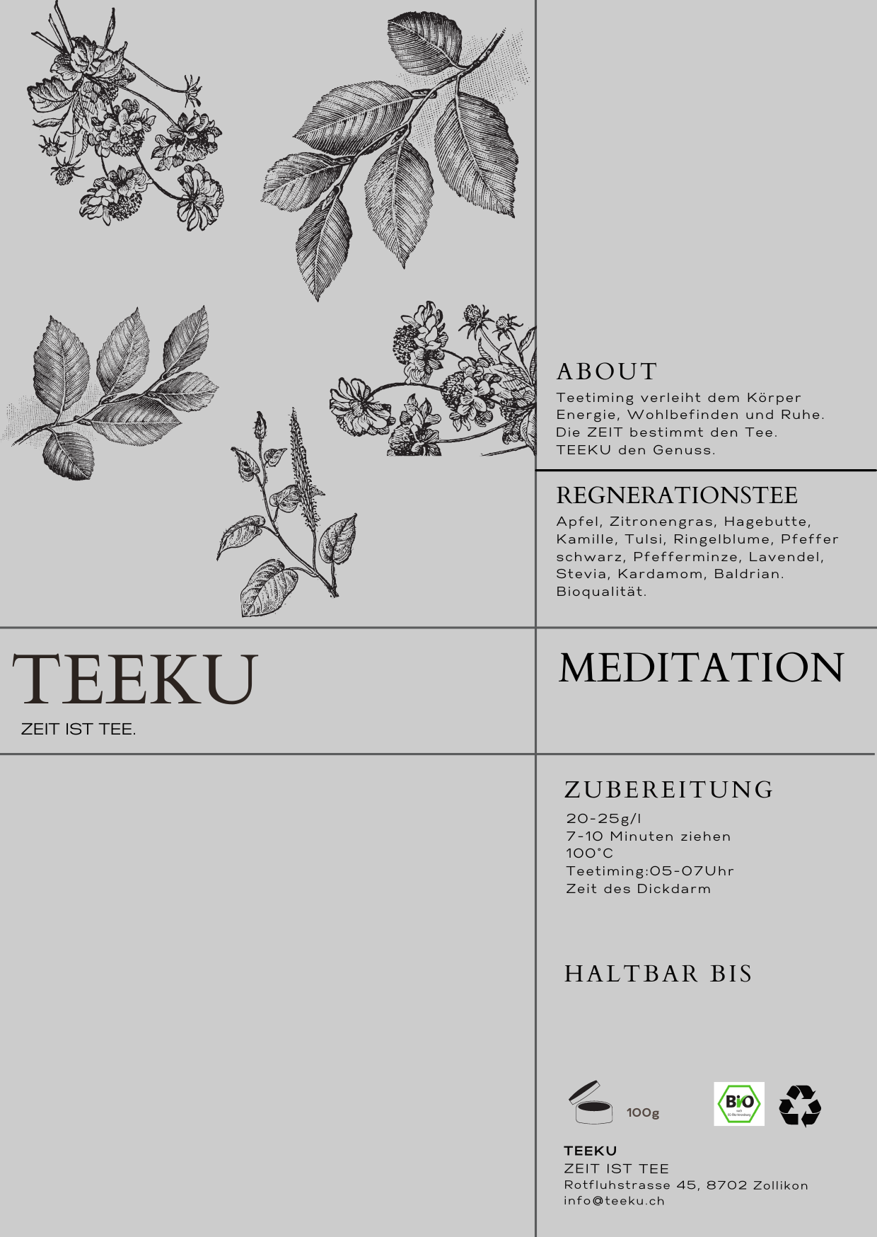 TEEKU MEDITATION REGENERATIONS TEE