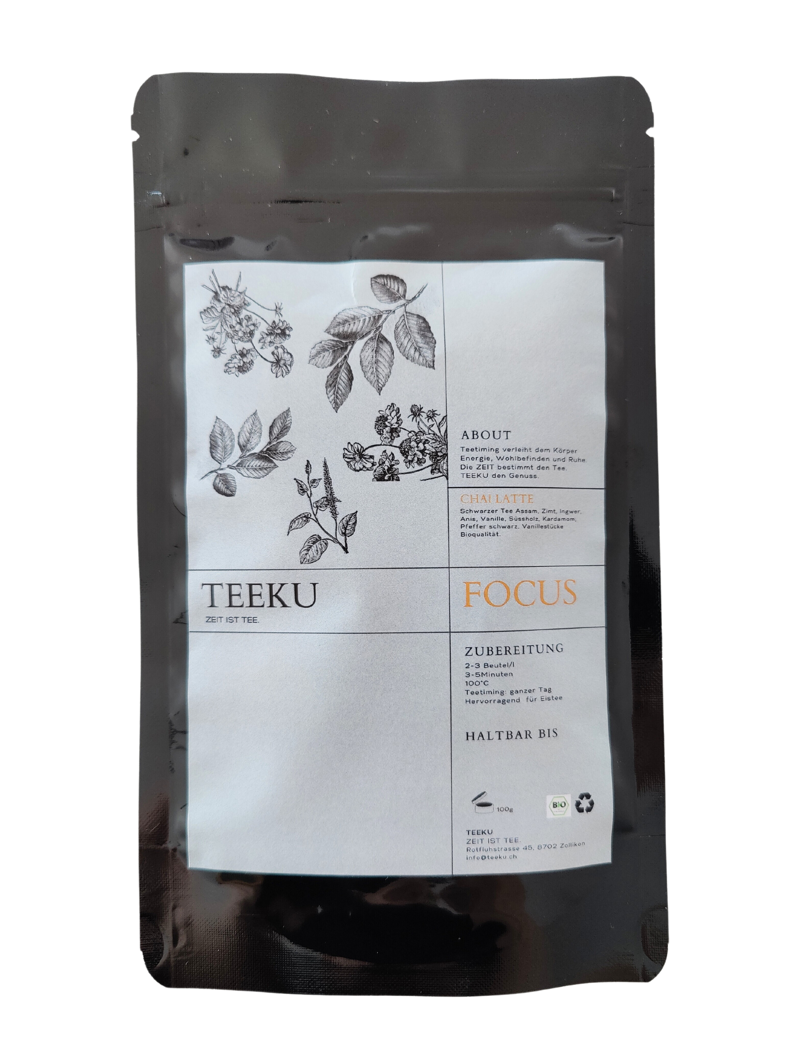 TEEKU FOCUS CHAI-LATTE TEE